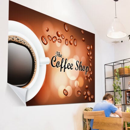 Repositionable Wall Decals | Adhesive Vinyl Wall Decal - 8 mil. printed Front side low tack Restaurant Coffee Shop Wall Decals | PrintMagic