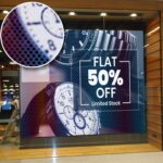 Perforated Window Decals | Perforated Window Decal Food Restaurant | Printed on Color Front Only with Perforated Adhesive Vinyl - 6 mil. | Print Magic