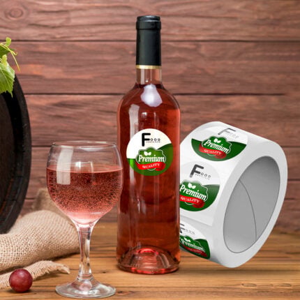 Wine Labels Circle Unwind Left Semi Gloss Beer Waterproof weddings bachelorette Champagne cut to size roll labels High Quality Stock various size shapes | Printmagic