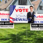Yard Sign Horizontal 10mm Coroplast Corrugated Signage Banners Heavy Duty H Stake Grommets Political Campaign Sale Signs Marketing Branding Election Real Estate Directional