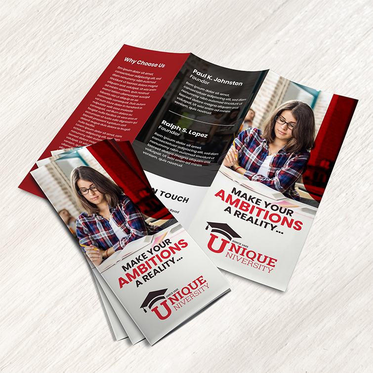 Education Printing Products 5 Course Tri-Fold Brochures