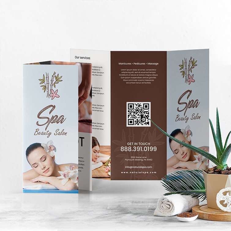 Spa and Salon Printing 5 SPA Tri-Fold Brochure