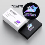 Dual Raised Busines Card | Hologram Gold & Silver