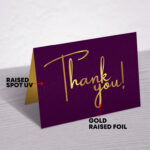 Holographic Gold Foil with Raised Foil Greeting Cards Folded Gifts Stationery