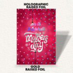Raised Foil Holographic and Gold Save the date Invitation cards