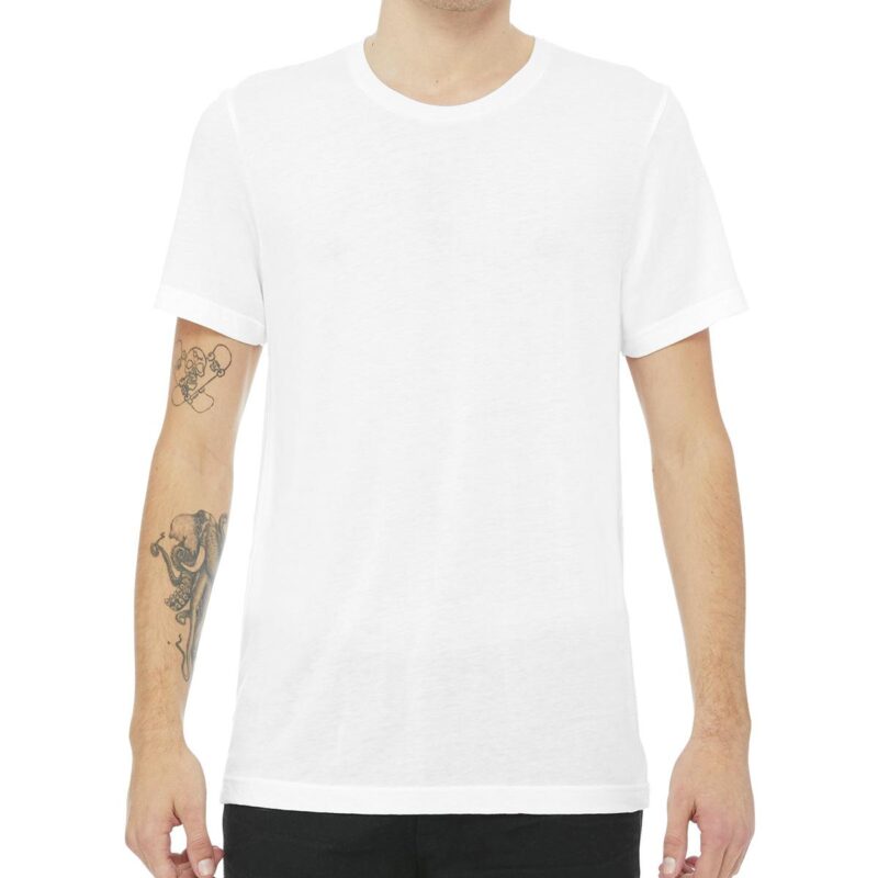 PR18723 8 SOLID WHITE TRIBLEND DECORATED Bella Canvas Unisex Triblend Short Sleeve T Shirt 1