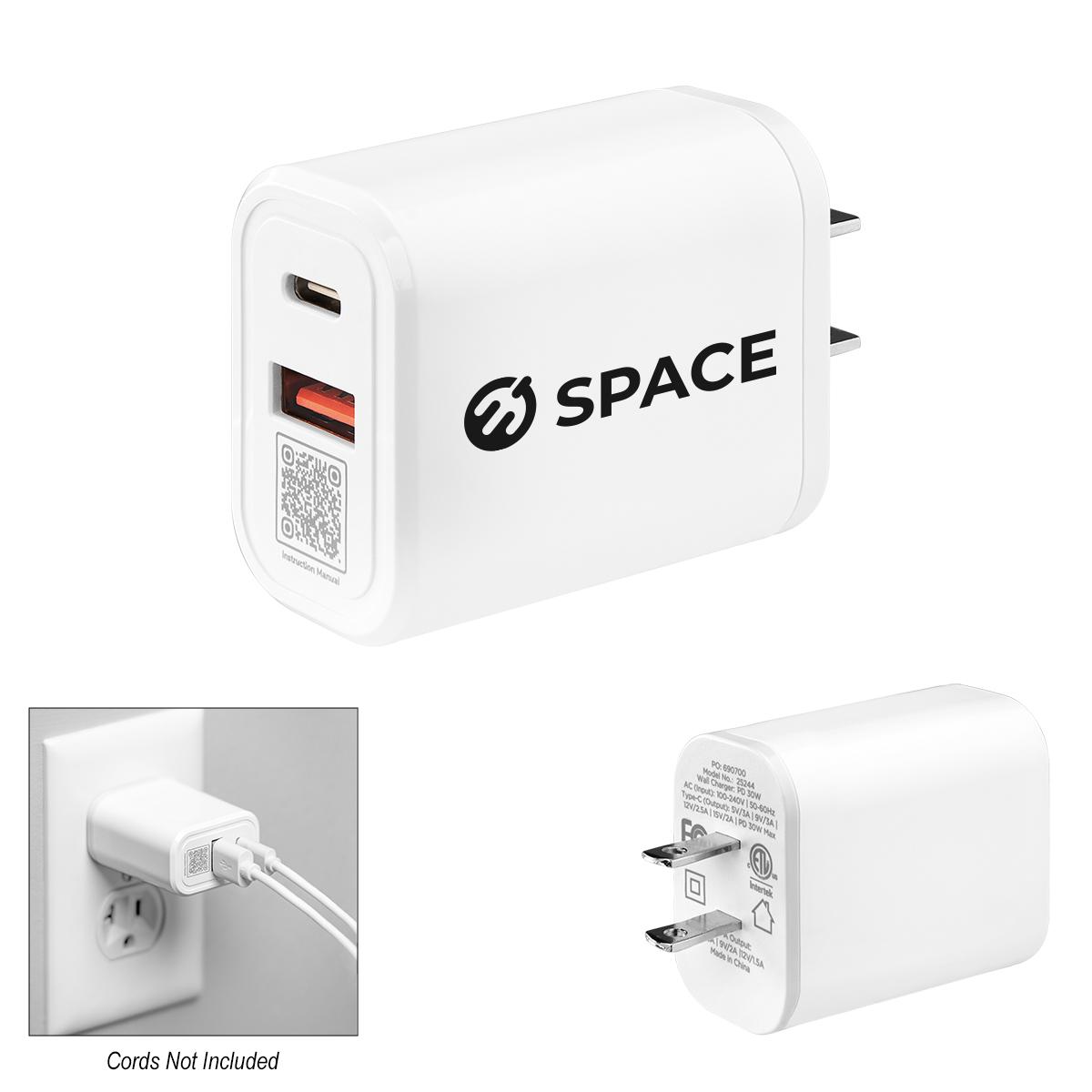 PR29488 1 WHITE DECORATED 30W ETL Listed Wall Adapter 1