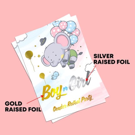 Raised Foil Holographic and Silver mothers day Invitation cards