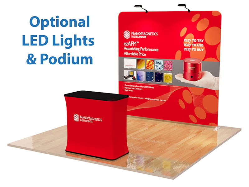 Straight Tension and Curve Fabric Display with Frames