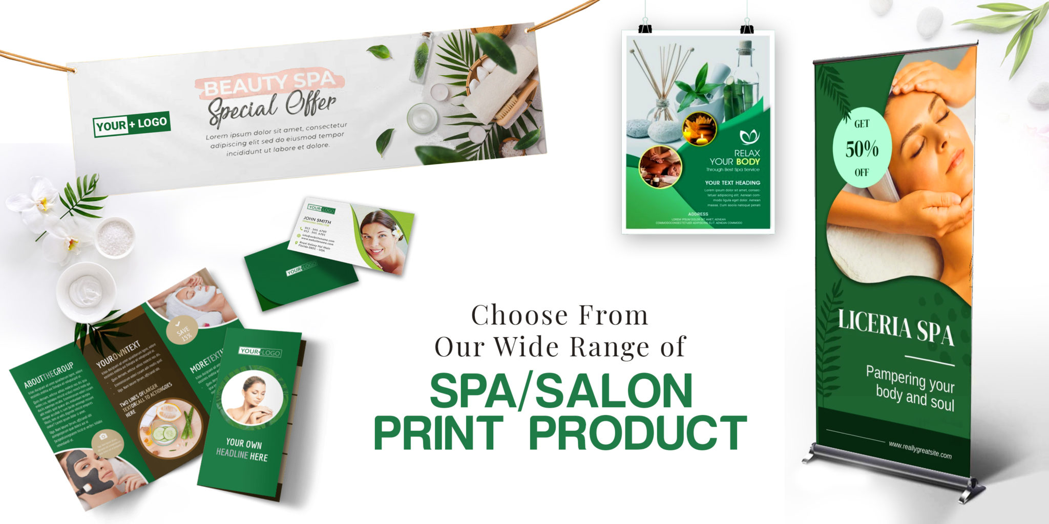 What are the best beauty salon and spa printing materials for business? 1 spa banner large format printing