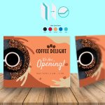 Aqua Color Core Thick Invitation Cards Premium Stock Business Horizontal Restaurant Opening Invites | PrintMagic