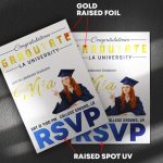 Dual Raised Gold Foil SPOT UV birthday premium postcard