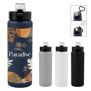 PR36314 30 Oz. Full Color Nolan Recycled Single Wall Stainless Steel Bottle