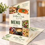 Custom Natural Menus Printed on 14 Pt Natural Paper with Uncoated Finish | PrintMagic