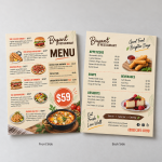 Eco Friendly 14 pt Natural Menus Restaurant Premium Natura Menu with FLAT - No Folding & Scoring and printed Full color front and back PrintMagic
