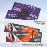 Event Ticket Horizontal with Right Perforation Music Concerts Entertainment Live Shows Tickets | PrintMagic