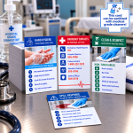 Hospital Hygiene Information Trading Cards Set on a Clinical Counter, Healthcare & Medical cards, Education | PrintMagic