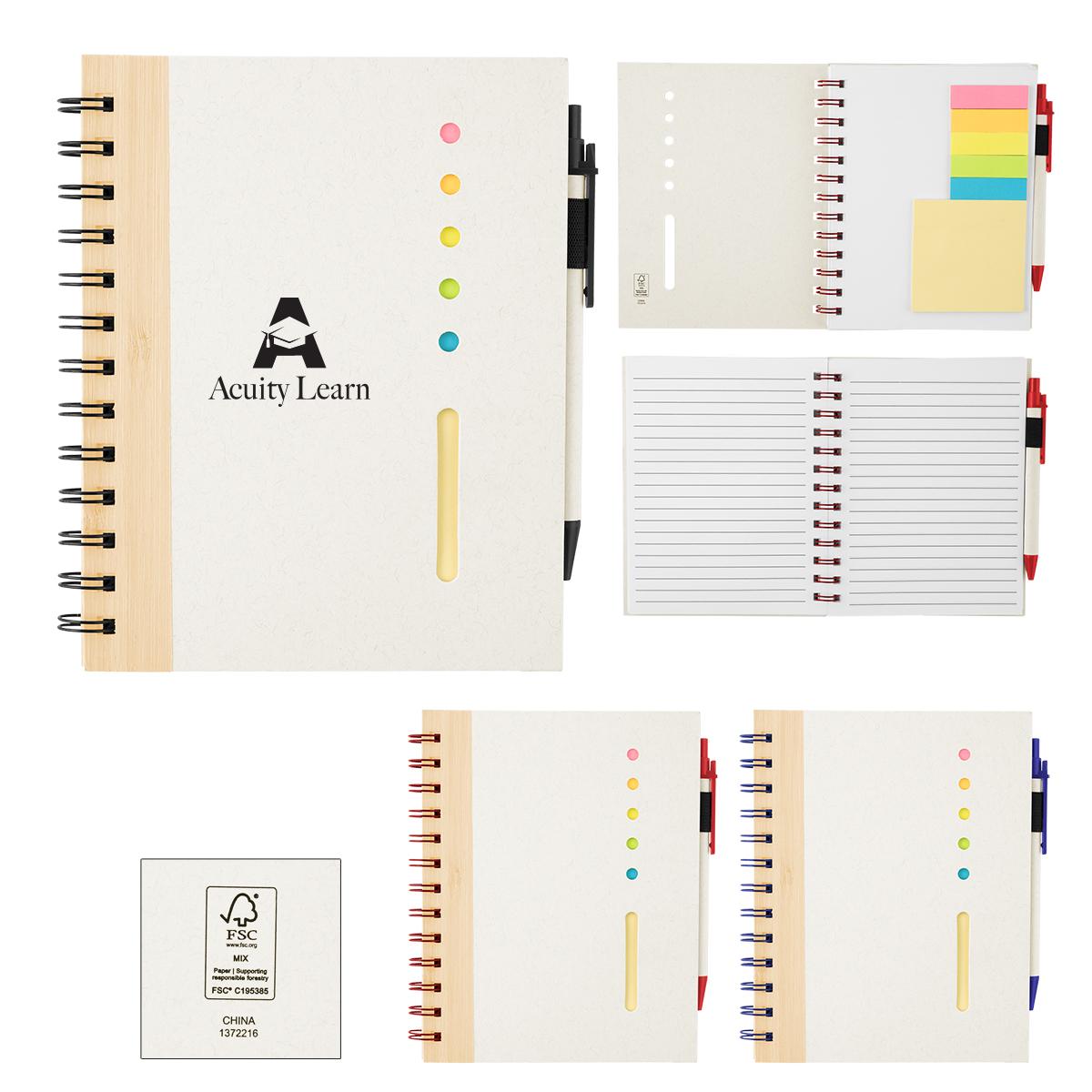 PR36447-Bamboo-Accent-Spiral-Notebook-with-Sticky-Notes-and-Flags.jpg PR36447 Bamboo Accent Spiral Notebook with Sticky Notes and Flags