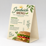 Premium Natural Table Tents printing Restaurant Menu Premium Natural Table Tents with Standard Natural Uncoated | PrintMagic