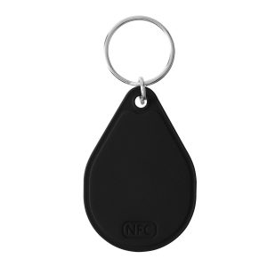 PR36389 1 BLACK DECORATED NFC Silicone Key Tag