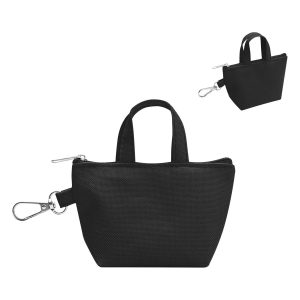 PrintMagic Home Page 78 PR36505 1 BLACK DECORATED rPET Mini Tote Bag Charm