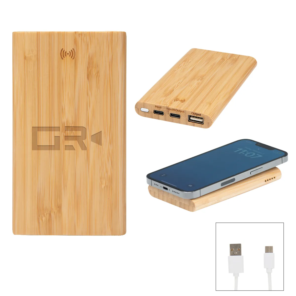 PR27009-5000-mAh-Bamboo-Power-Bank-10W-Wireless-Charger.webp PR27009 5000 mAh Bamboo Power Bank 10W Wireless Charger