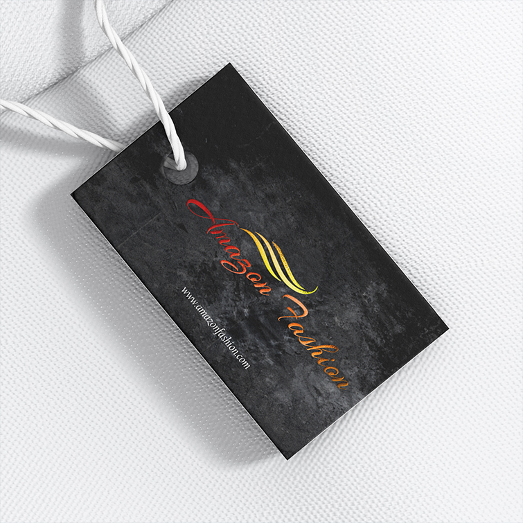 Akuafoil Hang Tags | Horizontal Rectangle Akuafoil Hang Tags | Stylish Custom Retail Hang Tags |Premium Price Tags| Hang Tag Printing | PrintMagic