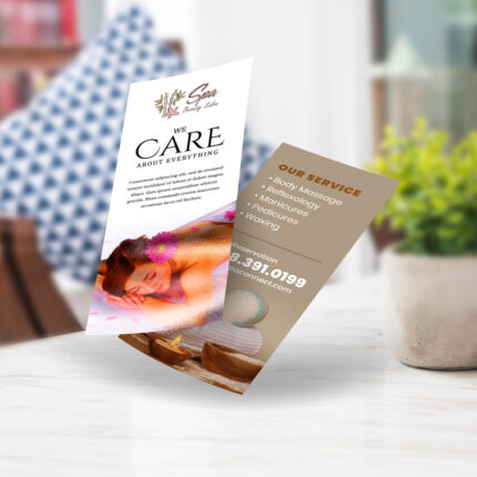 Akuafoil Rack Cards spa beauty health premium stock both sides multi color foils | Printmagic