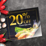 Akuafoil Metallic Stickers | Akuafoil Sticker Square Restaurant Hotel Industry Discount Sticker with Metallic finish, Attractive Stickers | PrintMagic