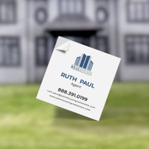 PrintMagic Home Page 44 Business Card Stickers | Business Card Sticker Square Real Estate Agent Card | PrintMagic