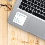 Business Card Stickers Square Rounded Corner Premium Stock Adhesive Affordable Various Shapes Gloss Split Liner Real Estate | PrintMagic