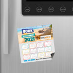 Magnetic Calendars | Square Shape Printed Color and UV Coating on Front only with 17pt. Magnetic Paper Stock and print with our Calendar magnets and be always in front of your customers | PrintMagic