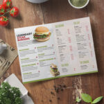 Dine In Menus Half Fold Premium Stock Restaurant cafe meal delivery fast food custom take out economical branding promotion | PrintMagic