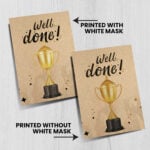 Flat Brown Kraft Greeting Cards Horizontal with without white Mask Birthday Wedding Anniversay Employee Appreciation Wishes Holiday Invitation Get Well Soon Baby Shower Easter Card Premium Stock