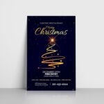 Gold Foil Flyers Horizontal High-Quality Christmas Party Flyers Restaurant Spa Educational Branding Promotions Quick and Easy High Quality Premium Stock Affordable Printing