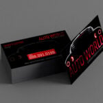 Foil Business Cards | Foil Business Cards Red Foil Horizontal Rectangle Auto Industry | PrintMagic
