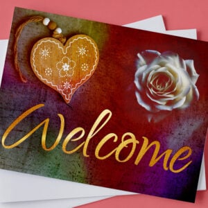 Custom Print Marketing Solutions 4 Horizontal Akuafoil Flat Greeting Cards Welcome Message| Printmagic