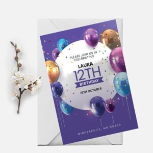 Invitation silk Happy Birthday Celebration