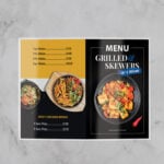 Half Fold Laminated Menu Printing at PrintMagic