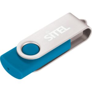 Custom Promotional Products 15 PR10041 1 Aqua AQ DECORATED Rotate Flash Drive 2GB