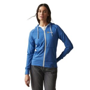 Custom Promotional Products 13 PR10145 1 Essential Blue Heather 873 DECORATED American Giant Lightweight Full Zip Womens