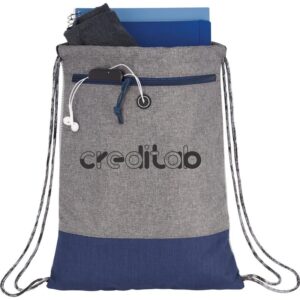 Custom Promotional Products 8 PR10233 1 Navy NY DECORATED Logan Drawstring Bag