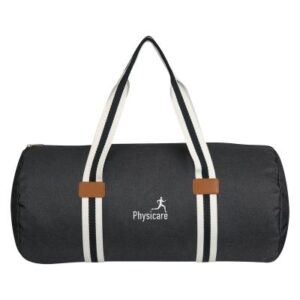 Custom Promotional Products 18 PR10777 1 BLACK DECORATED CAPETOWN HEATHERED DUFFEL BAG