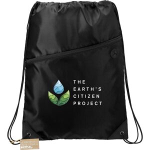 Custom Promotional Products 16 PR10863 1 Black BK DECORATED Robin RPET Drawstring Bag