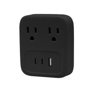 PR11447 1 BLACK DECORATED TYPE C WALL ADAPTER