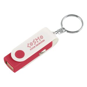 PR11635 2 WHITE WITH RED DECORATED Swivel Car Charger