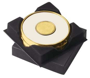 PR12245 Two Coasters in Deluxe Black Flocked Gift Box