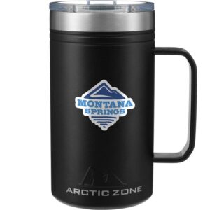 PR12695 1 Black BK DECORATED Arctic Zone Titan Thermal HP Copper Mug 24oz
