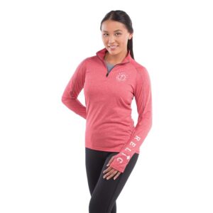 Custom Promotional Products 14 PR12863 1 Team Red Heather 358 DECORATED Womens TAZA Knit Quarter Zip