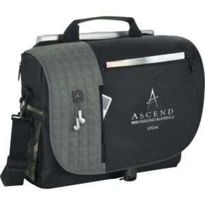 Custom Promotional Products 13 PR13215 1 Black BK DECORATED Verve TSA 15 Computer Messenger Bag